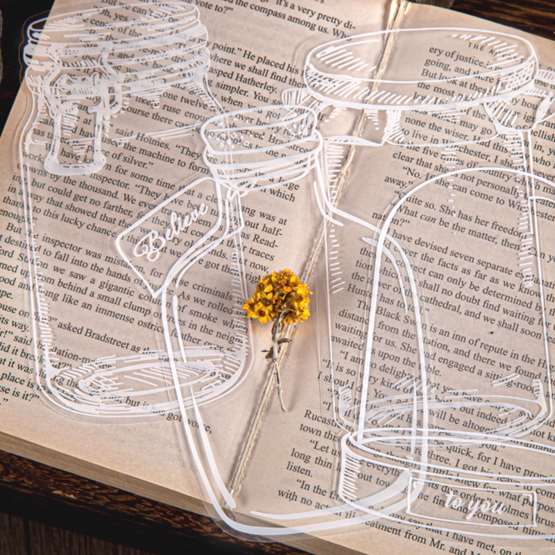 Bộ 20 Tấm Sticker Trong Suốt Chống Thấm Nước Hình Lọ Thú Cưng Dễ Thương Trang Trí Nhật Ký