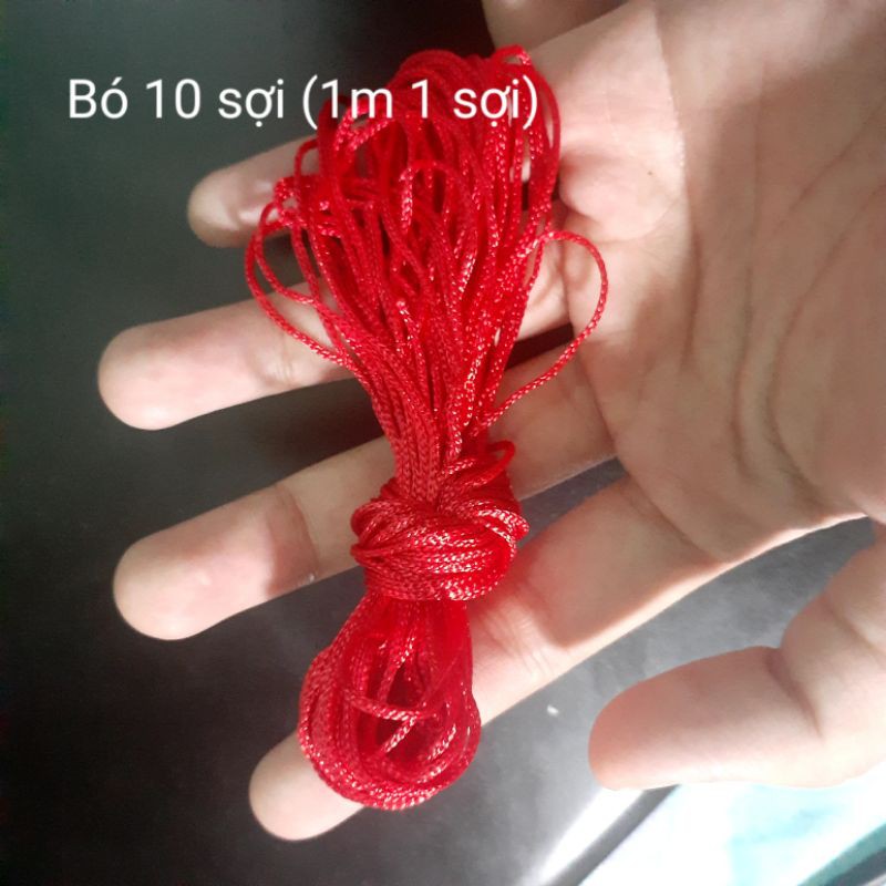 Set 3m dây tim đỏ 2mm dùng để thắt vòng, làm thủ công