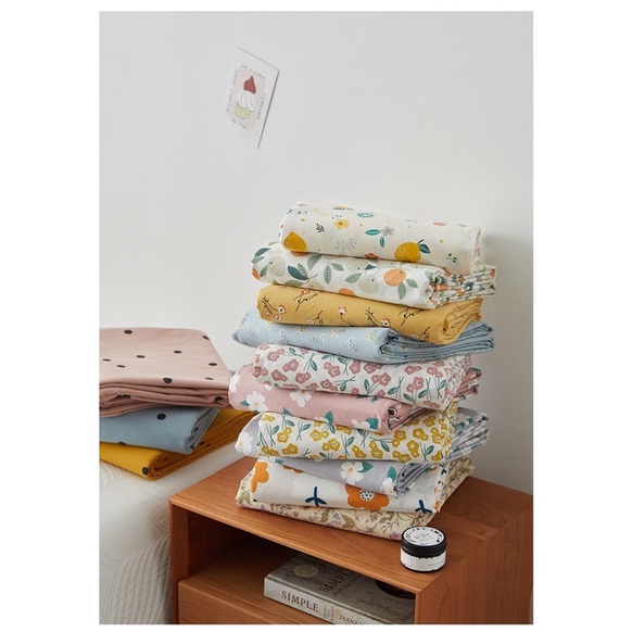 GA GỐI COTTON THÔ -Bộ ga giường và vỏ gối cotton 100%, dày mát đủ size nệm 1m2 1m5 1m6 1m8 2m SUHALISHOP