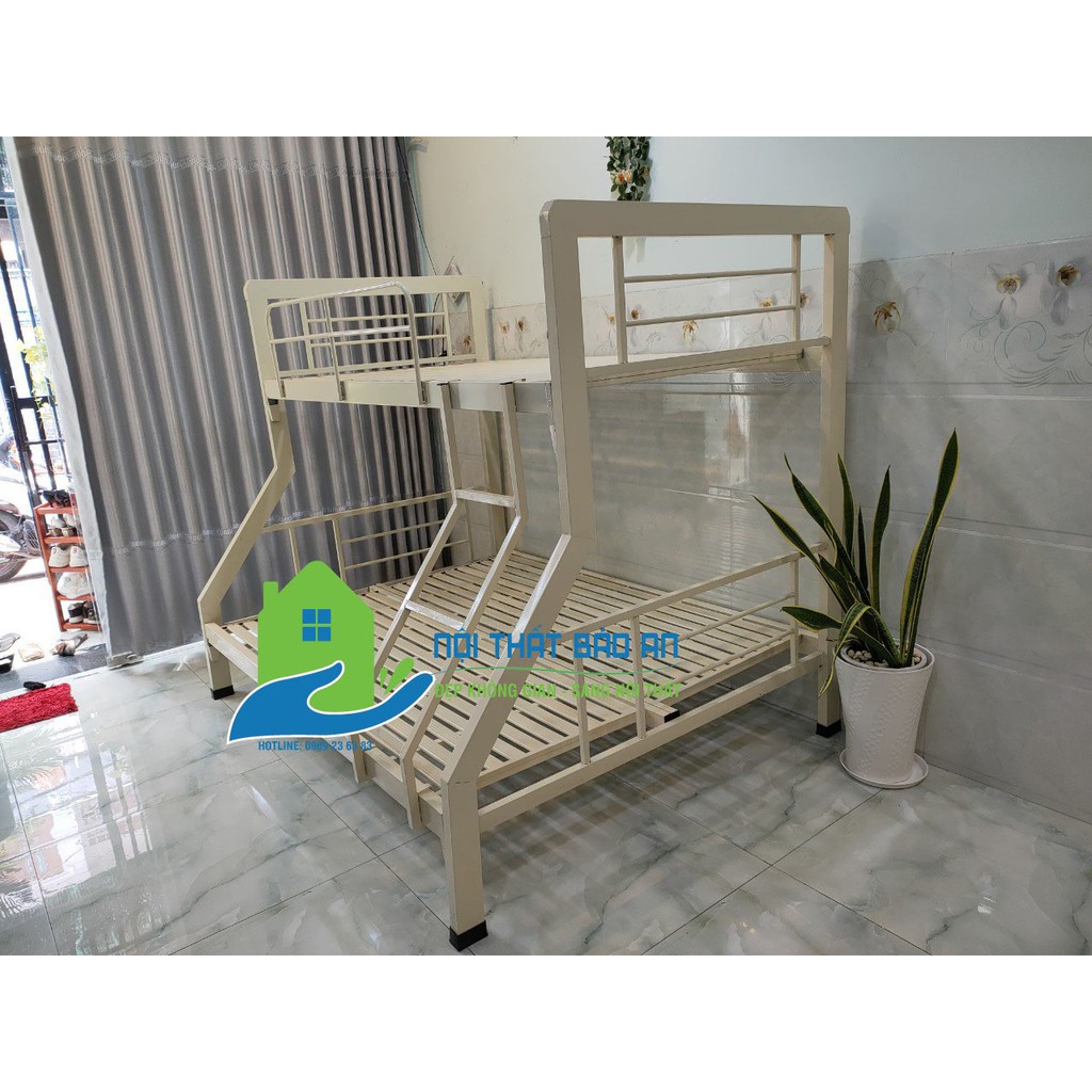 Giường sắt 2 tầng hộp trên 1m4 dưới 1m6 Bảo An | BigBuy360 - bigbuy360.vn