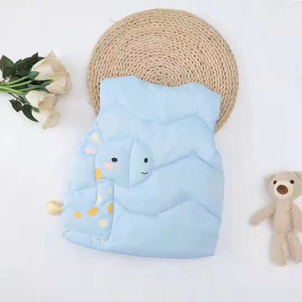 Áo phao gile Quảng châu cho bé trai, bé gái hình hươu cao cổ siêu dễ thương K045