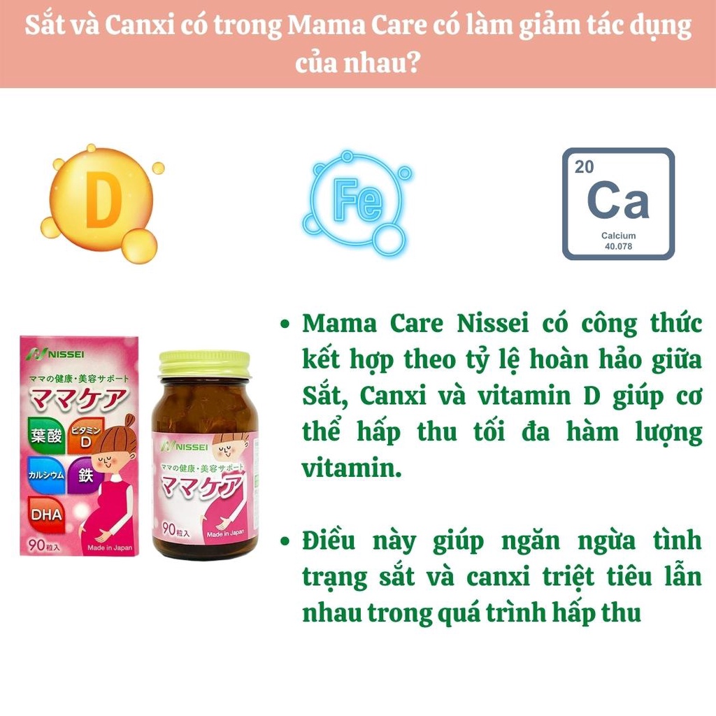 Vitamin tổng hợp cho bà bầu mẹ sau sinh cho con bú Mama Care Nissei Nhật Bản Shop Mami Mon