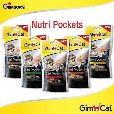 Bánh thưởng không ngũ cốc cho mèo GimCat Nutri Pockets gói 60g