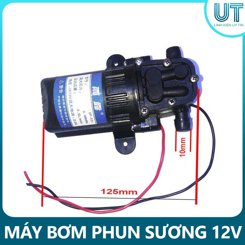 Máy Bơm 12V2A - 3,5 lít/Min - 0,48Mpa - Phun sương, rửa xe, phun thuốc trừ sâu (DP521)