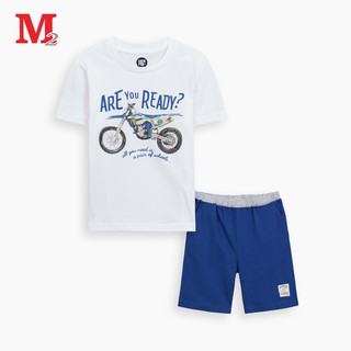 Bộ quần áo bé trai mùa hè quần đùi và áo thun in hình xe máy Are you ready LHD1548B Thời trang M2