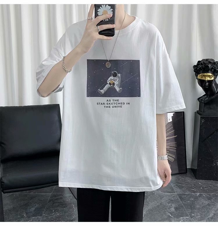 Áo Thun Nam Tay Ngắn Cổ Tròn Phong Cách Hàn Quốc Năng Động (S-5XL)