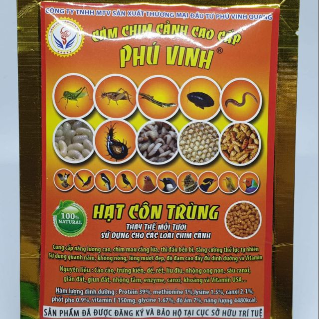 Combo 5 gói Hạt côn trùng cho chim cảnh thay thế mồi tươi, hiệu quả cao