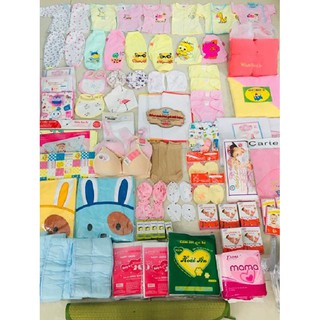 [Tặng bình sữa 0đ] Trọn gói 92 món đồ sơ sinh mùa hè cho mẹ và bé đầy đủ như hình mã 950K