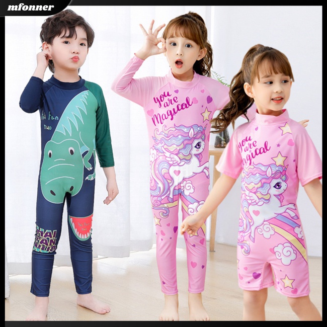 Bộ Đồ Bơi Một Mảnh Không Thấm Nước In Hoạt Hình Dễ Thương Cho Bé Từ 3-11 Tuổi