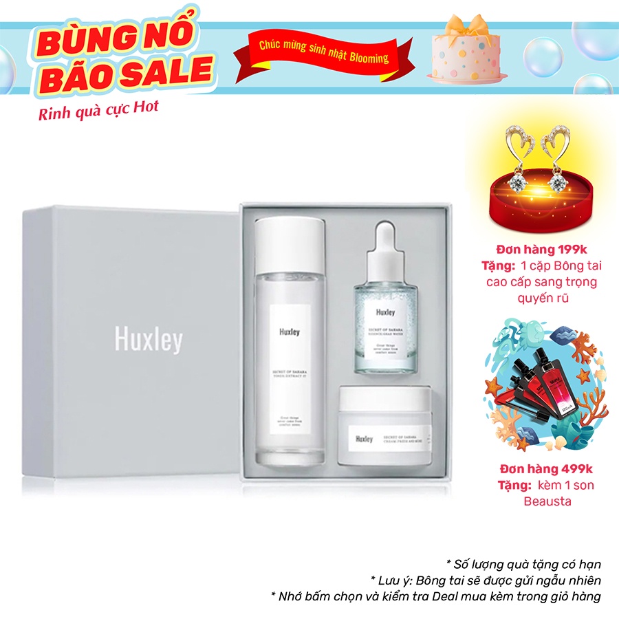 [Mã FMCGM100 - 10% đơn 500K] Bộ 3 Sản Phẩm Dưỡng Ẩm Huxley Hydration Trio