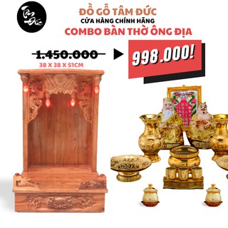 Combo bàn thờ ông địa bộ đồ thờ cúng tượng thần tài thổ địa Tâm Đức nhiều kích cỡ