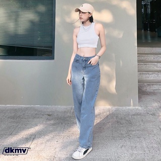 Quần jean ống rộng nữ DKMV màu xanh nhạt - Quần bò nữ Skinny Jean