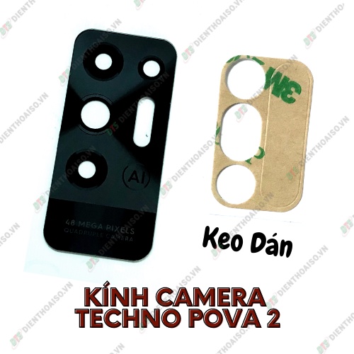 Mặt kính camera techno pova 2 có sẵn keo dán