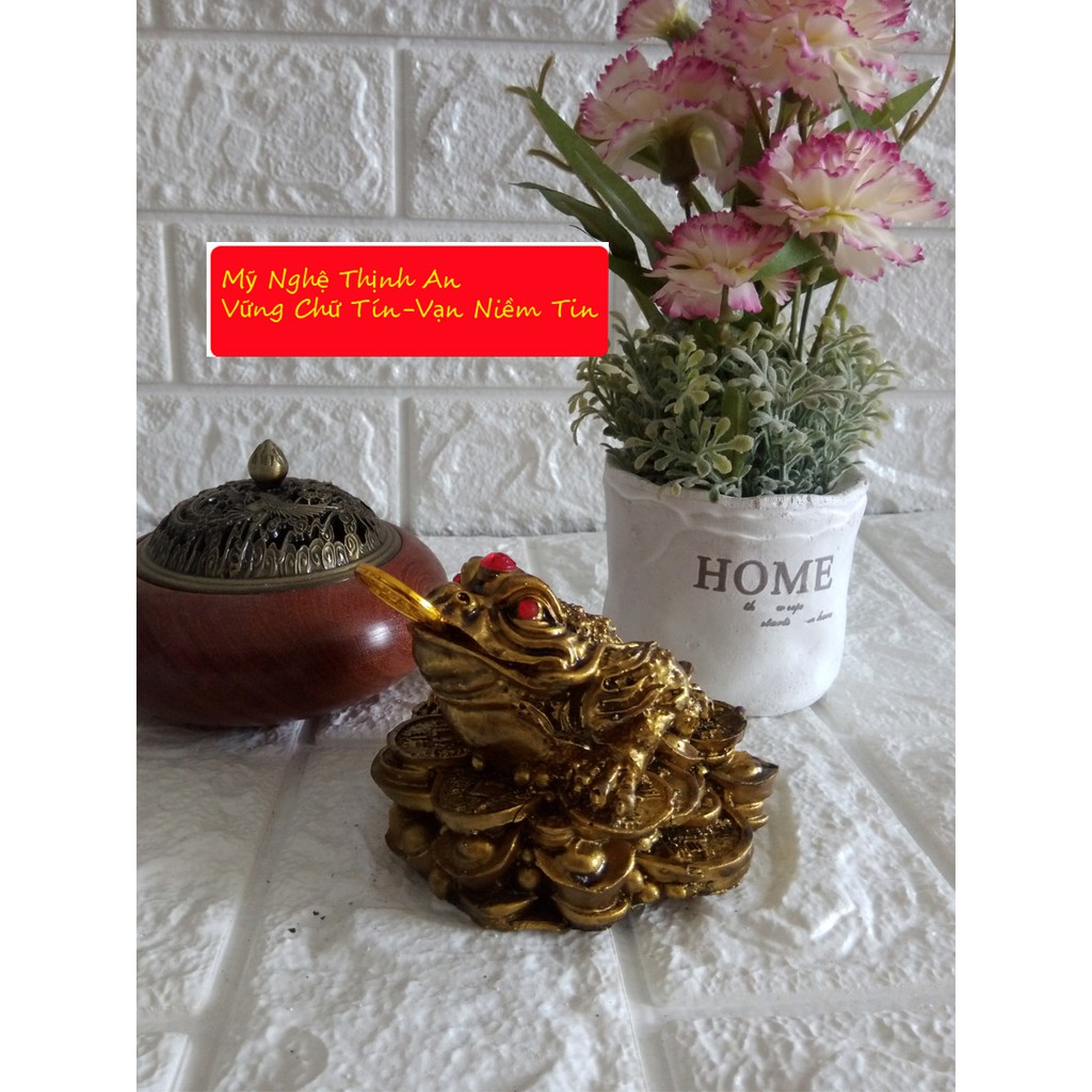 Thiềm thừ chiêu giữ tài lộc Cóc ba chân ngậm tiền vàng màu đồng - CMD10 | BigBuy360 - bigbuy360.vn