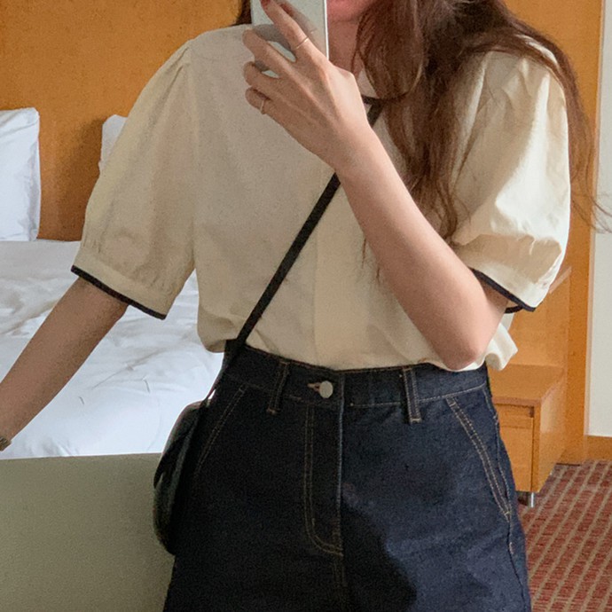 Áo Kiểu Tay Phồng Cổ Búp Bê Đáng Yêu Cho Nữ 43421