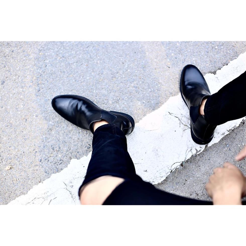 Giày Chelsea Boot nam da bò thật Manlio Legat màu đen G0061-B B&* . 1!