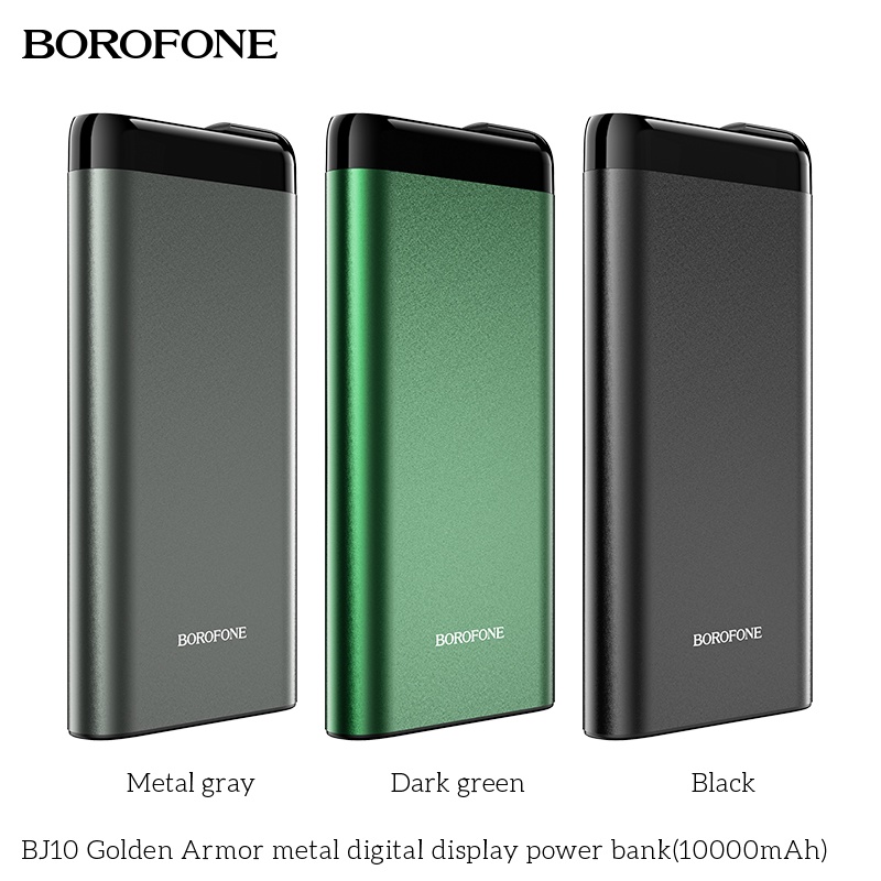 Pin sạc dự phòng 10000mAh BOROPHONE BJ10 có đèn báo LED, 2 cổng ra USB - Chính hãng