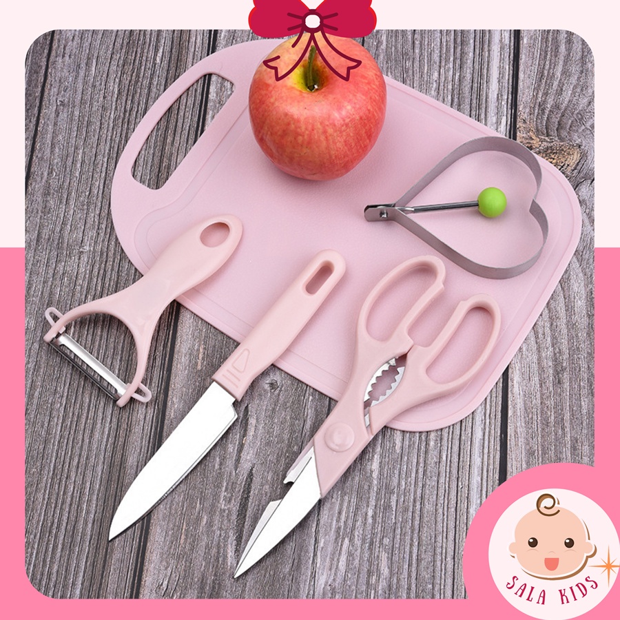 Thớt nhựa - Dao kéo nấu ăn dành riêng cho bé - Bộ dao kéo làm bếp