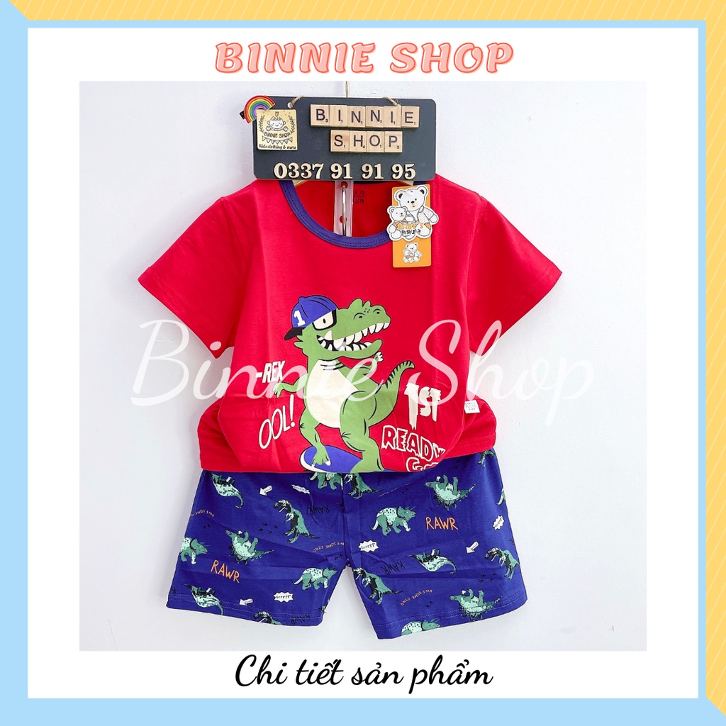 Đồ bộ tay ngắn BINNIE SHOP Đồ bộ mùa hè bé trai từ 7-15kg (0-3 tuổi) chất vải cotton quảng châu xuất hàn KaiKai KTN2