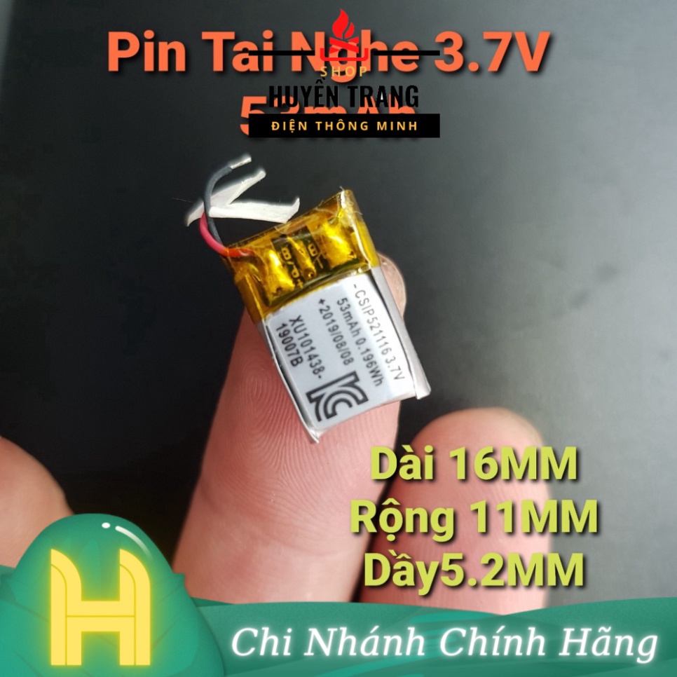 Pin sạc 3.7V 53mAh 220mAh 350mAh xuất hàn Pin camera ghi âm bluetooth bút cảm ưng - Shop Bảo Anh