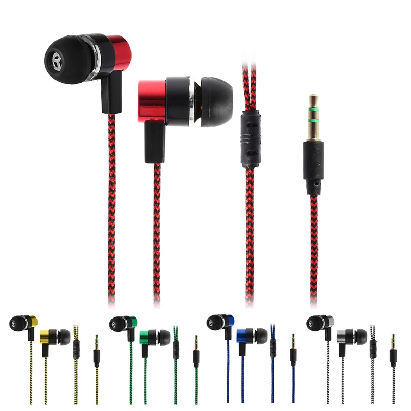 Tai Nghe zzz Stereo Bass Nhét Tai Có Dây Mềm Chống Ồn Cổng 3.5MM Cho Điện Thoại