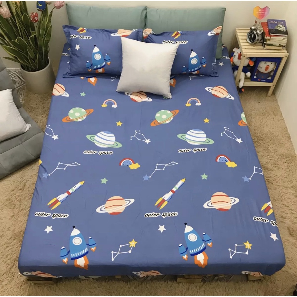 Ga Giường Cotton Poly, Drap Trải Bọc Nệm Mẫu Tùy Chọn