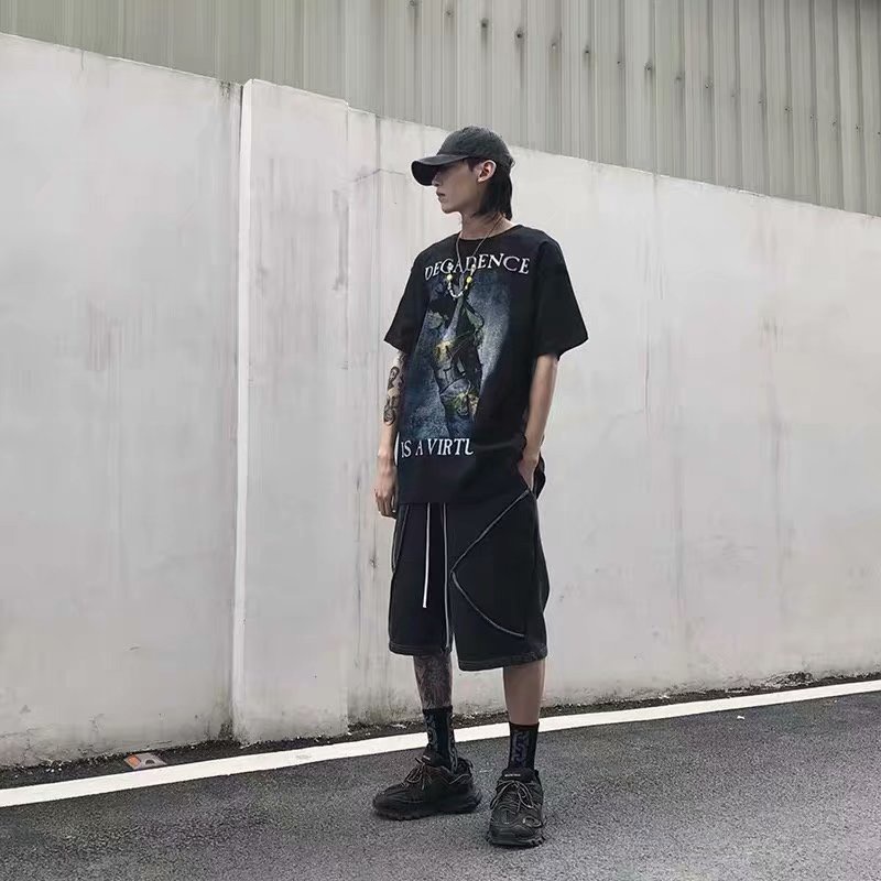 Áo Thun Dáng Rộng Tay Ngắn Phong Cách Thời Trang Hiphop Có Size M-8XL Dành Cho Nam Giới