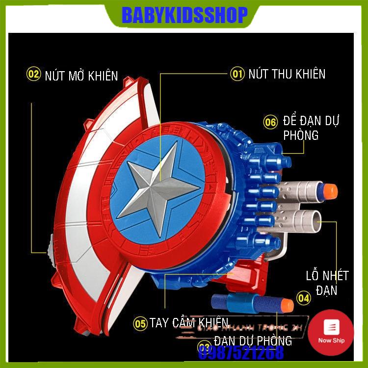 Khiên Captain America đồ chơi siêu nhân Marvel Avengers cho bé đóng vai đội trưởng Mỹ, quà tặng sinh nhật cho bé