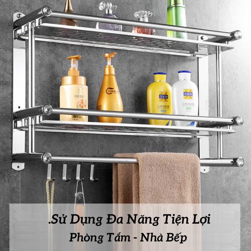 GIÁ Treo Khăn Nhà Tắm , Kệ Treo Tiện Lợi Không Cần Khoan Đục ATILA SHOP