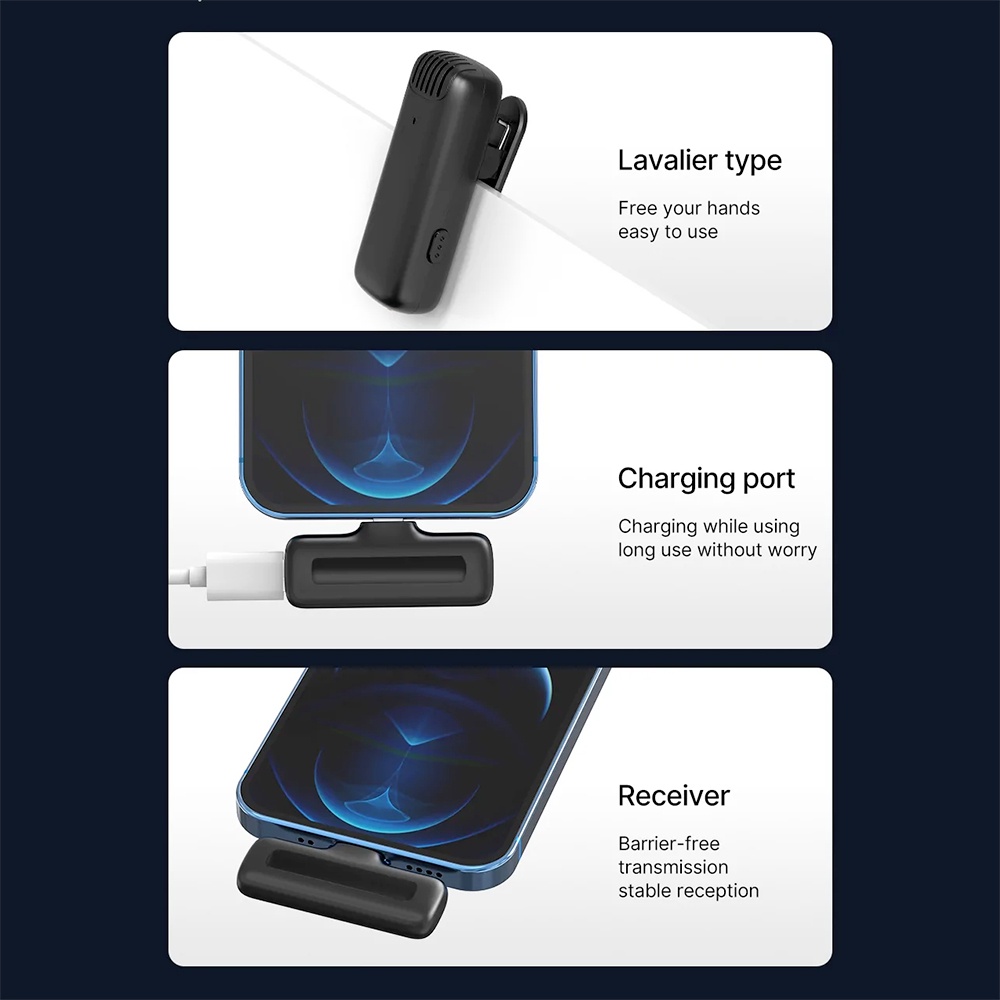 MICRO KHÔNG DÂY 2 NGƯỜI CHO ĐIỆN THOẠI ULANZI J12