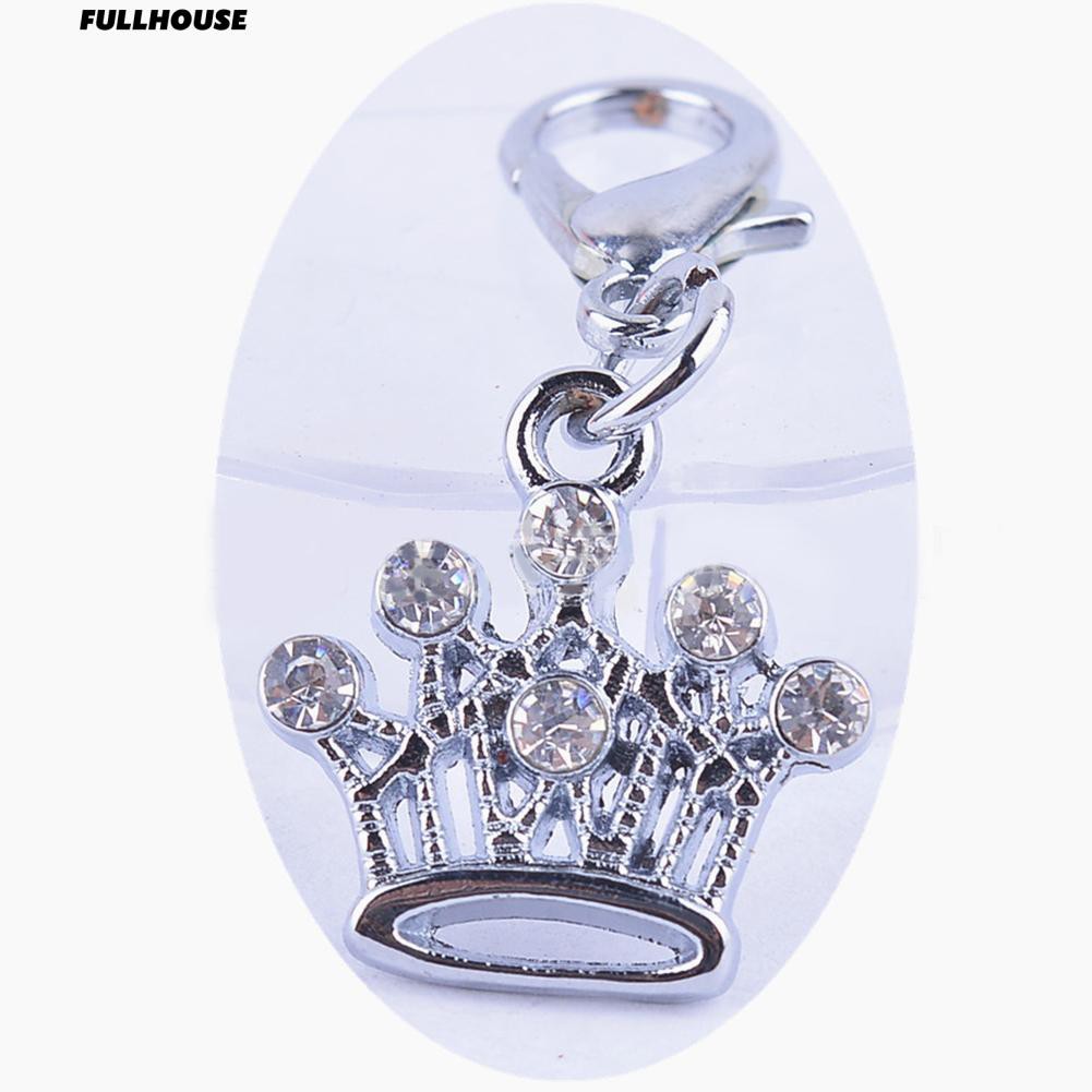 💎♥ Rhinestone Crown Pet Dog Tag Pendant Collar Charm Jewelry Necklace