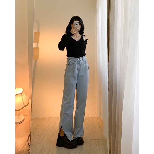 Áo trễ vai len tăm 532