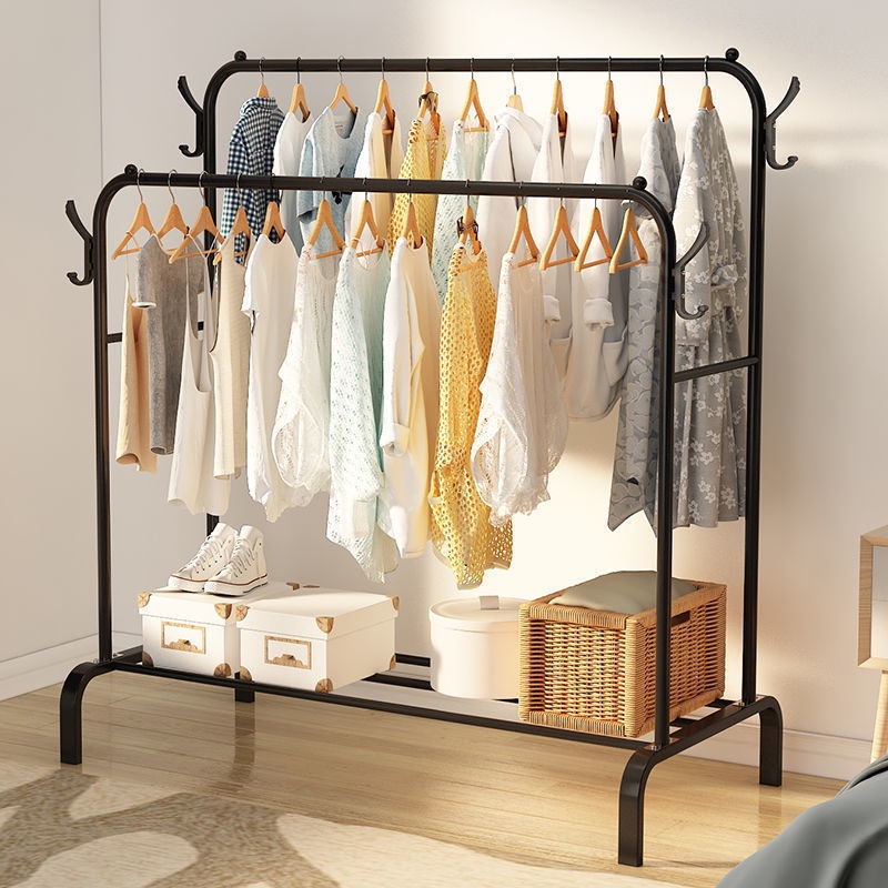 Giá kệ khung treo quần áo 2 tầng 2 ngăn để giày có móc treo mũ chất liệu thép không rỉ bảo hánh 12 tháng 1 đổi 1