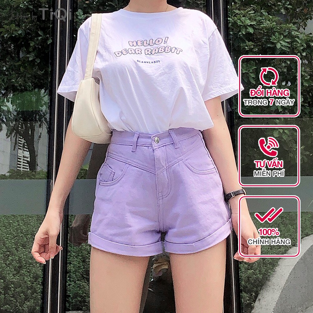 Short kaki nữ màu đen, quần bò kaki nữ cao cấp TiQi S1-461