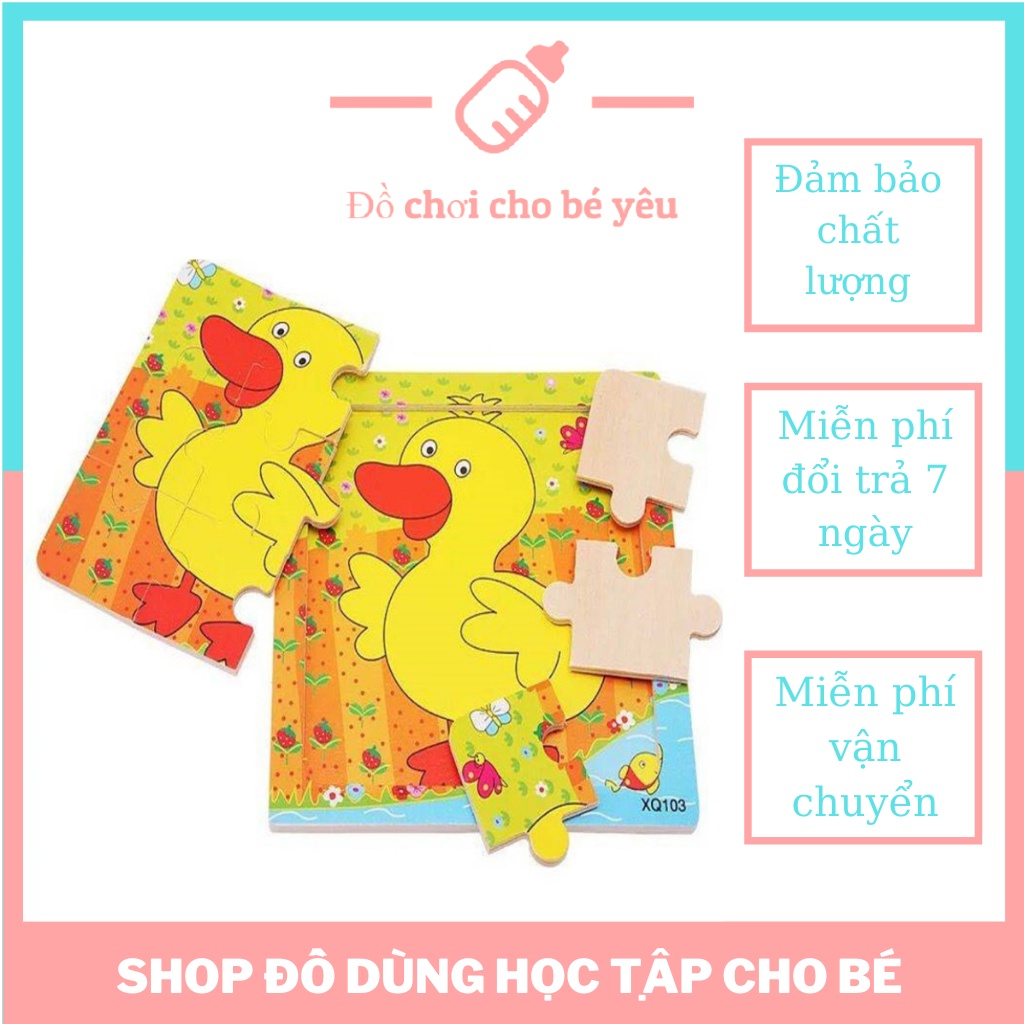 [TRỢ GIÁ ] Bộ Tranh Ghép Gỗ 2D Cho Bé_Đồ Chơi Ghép Hình Cho Bé_ Đồ chơi tranh ghép gỗ 9 miếng