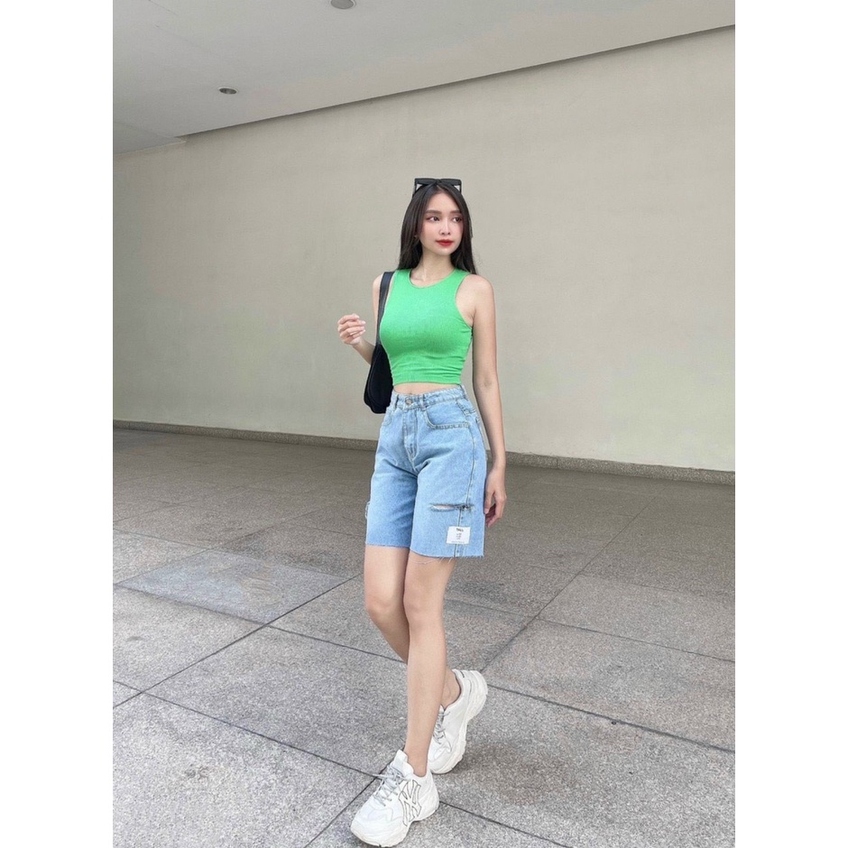 Quần jean ngố nữ ống rộng lưng cao sành điệu, chất vải jean denim mềm mịn AnNgo - AT198