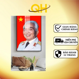 Tranh Bác Hồ và Bác Giáp kính yêu, mẫu 01 chất liệu gỗ tráng gương