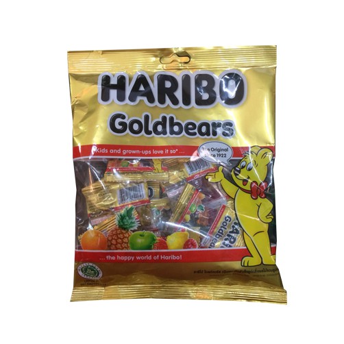 Kẹo dẻo Haribo Gấu vàng gold bears gói 200g nhiều gói nhỏ