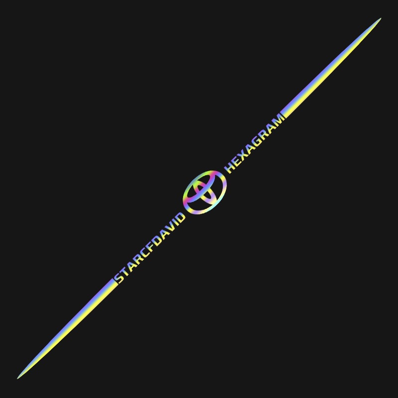 Tem Decal Phản Quang Lazer Dán Xe STAR CF DAVID HEXAGRAM 56x6cm