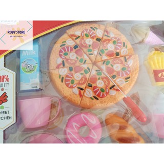 HỘP ĐỒ CHƠI BÁN BÁNH PIZZA, KEM, BÁNH MÌ, NƯỚC NGỌT