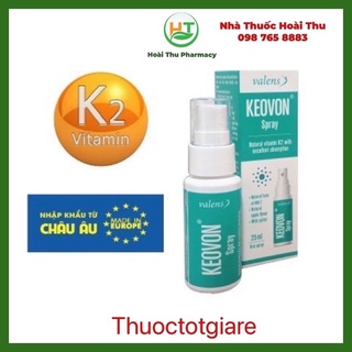 [ Kèm quà Tặng] Keovon Spray Vitamin K2(MK7 tự nhiên) Dạng xịt- Hấp thụ canxi, tăng chiều cao cho trẻ