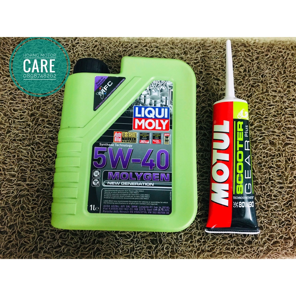 COMBO NHỚT LIQUI MOLYGEN 5W30, 5W40 VÀ NHỚT LÁP MOTUL SCOOTER GEAR PLUS DÀNH CHO XE MÁY TAY GA