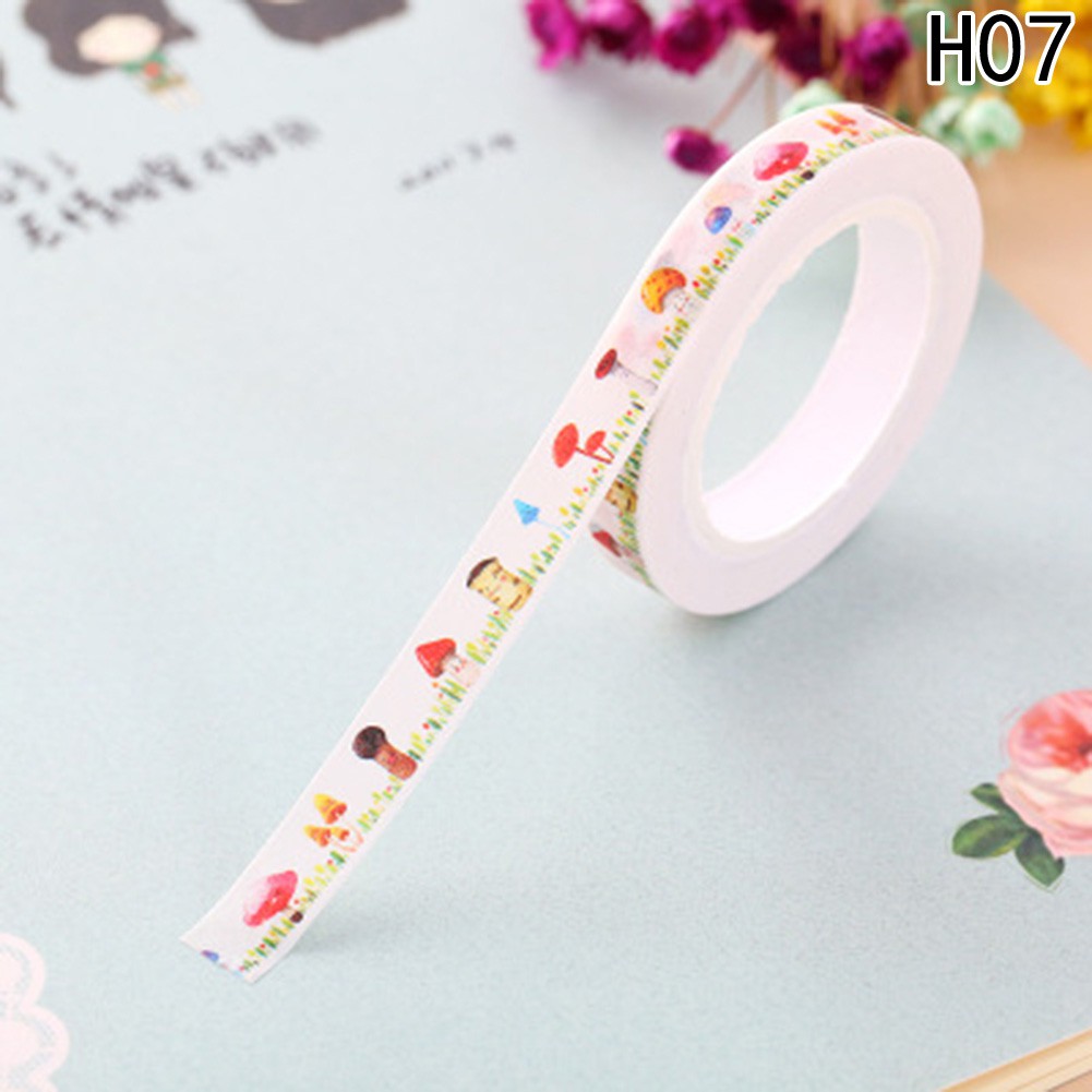 Mới Cuộn Băng Keo Giấy Washi In Họa Tiết Hoạt Hình Dễ Thương Trang Trí Sổ Tay