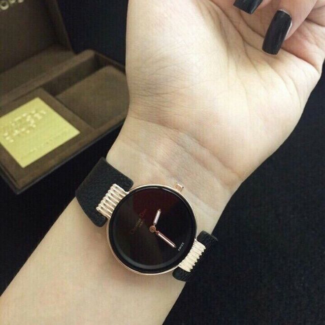Đồng hồ Quarzt 01 nữ cao cấp có 2 màu nâu và đen