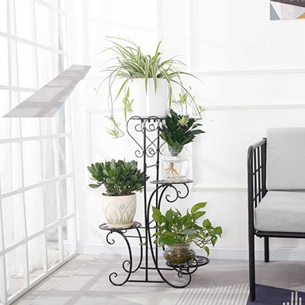 Giá Đỡ Chậu Cây 4 Tầng Bằng Sắt Rèn Luyện Trí Tuệ Trong Nhà / Ngoài Trời