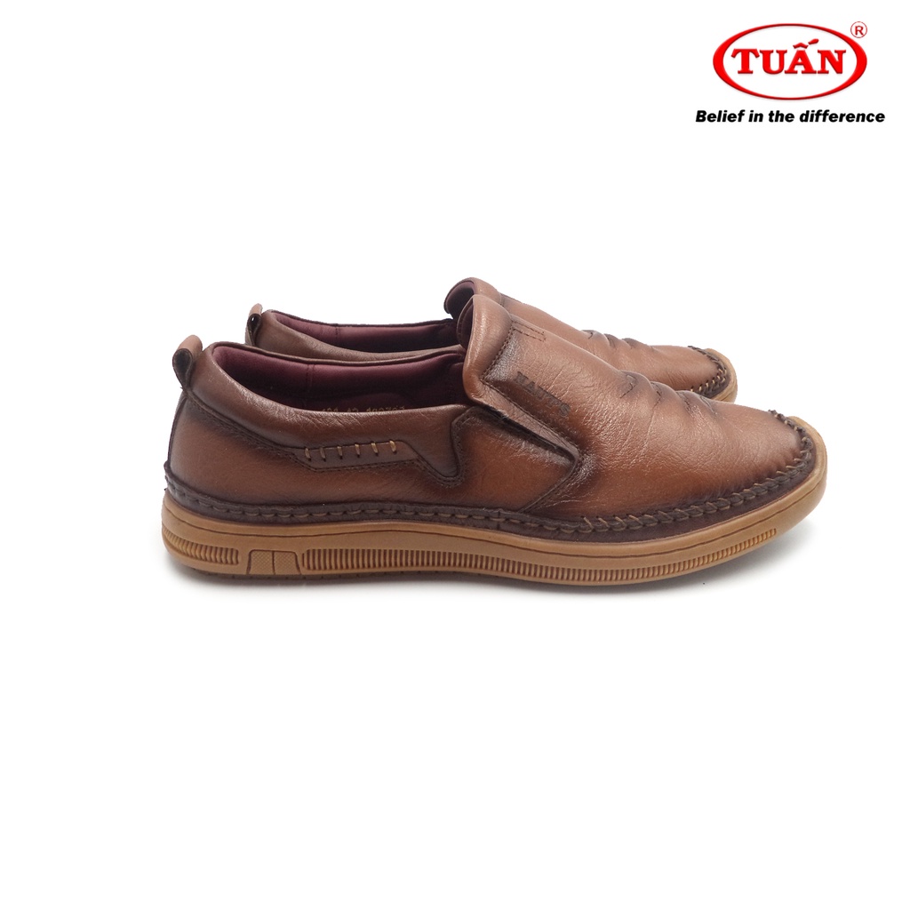 Giày da nam giày mọi quai da nhập khẩu đế cao su thương hiệu Tuấn GXHU-181
