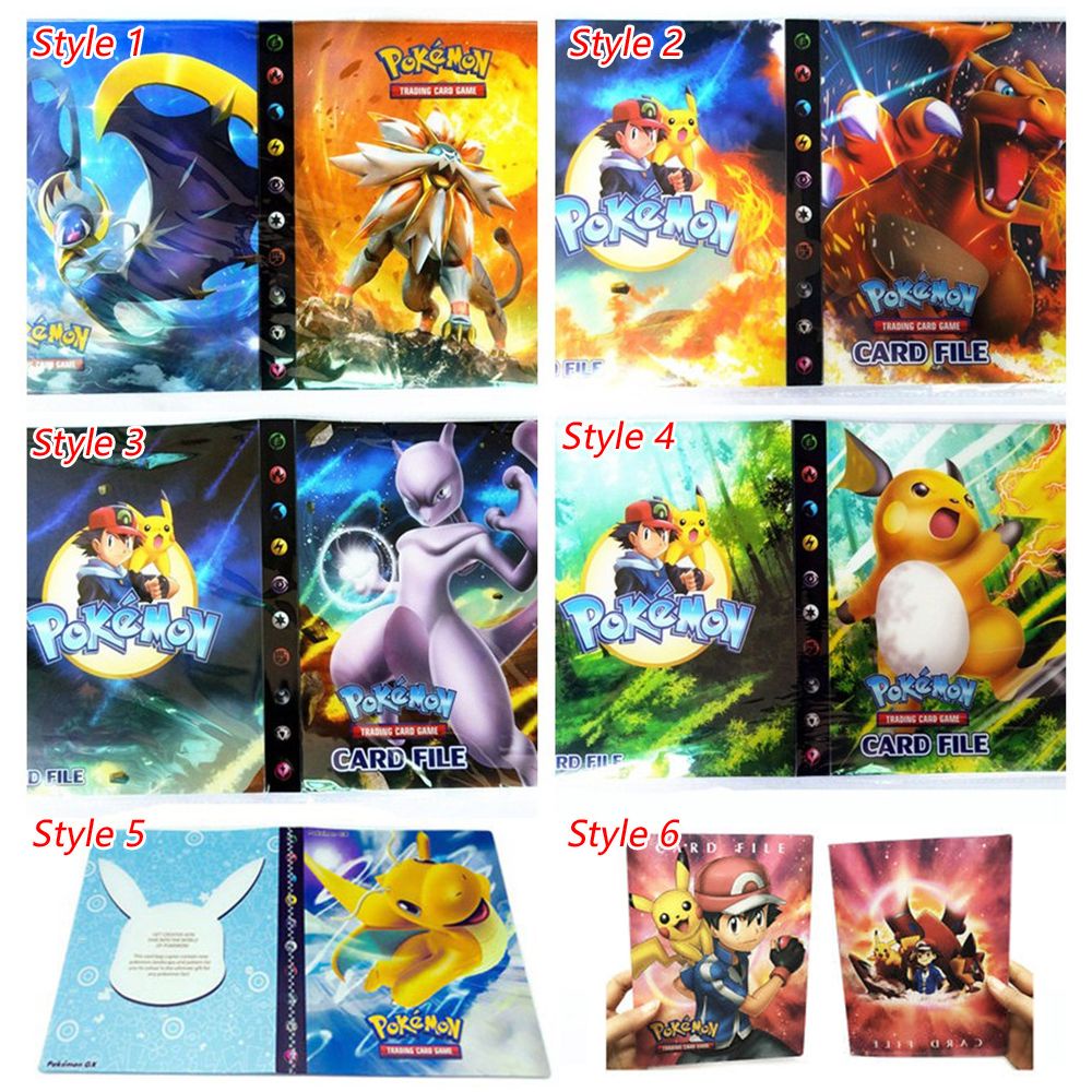 Sổ sưu tập 240 tấm thẻ bài Pokemon hai mặt bằng PVC tùy chọn họa tiết