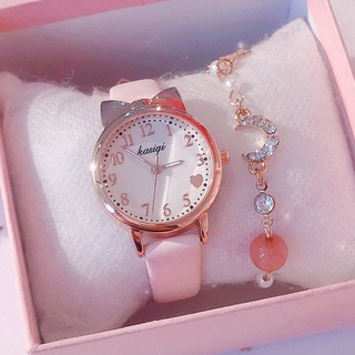 Đồng Hồ Analog Máy Quartz Nữ Mặt Trái Tim Dây Da