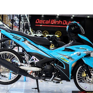 Tem trùm exciter 150 Y15ZR xanh ngọc chất liệu keo in mccal màng bóng