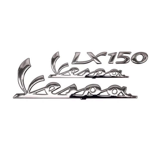 🍁  🍀Bộ 3 tem logo nổi Vespa LX 150 ., lx 125 dán xe🍀  🍁